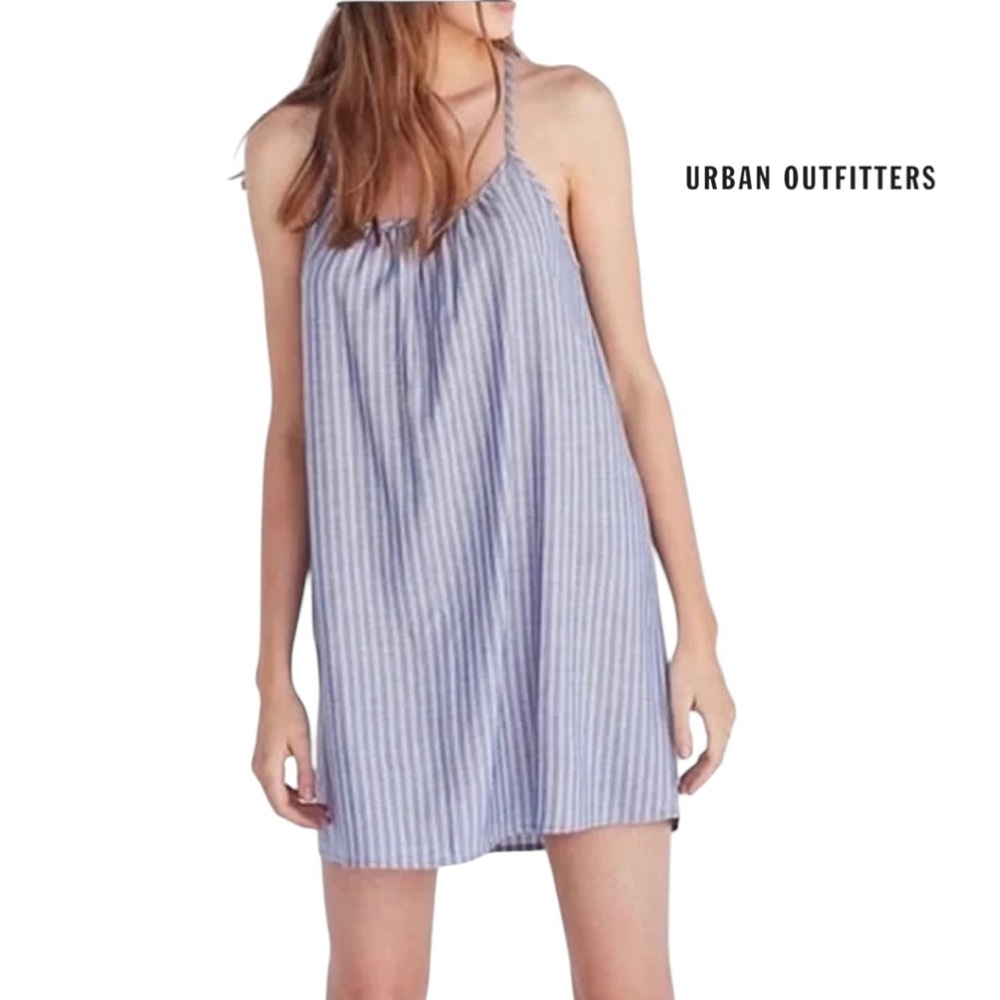 Urban Outfitters BDG Charlotte Striped Slip Dress Size XL Blue Red White
